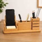Wooden Card Holder Mobile Holder and Pen Holder Stand - Image 2