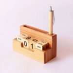Wooden Desk Organizer with Calendar Blocks - Image 3
