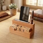 Wooden Desk Organizer with Calendar Blocks - Image 2