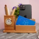 3 Compartments Wooden Pen Stand - Image 3